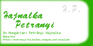 hajnalka petranyi business card